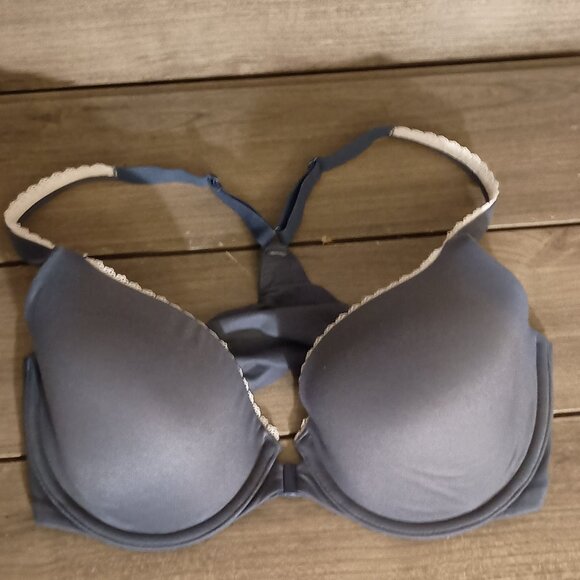 Victoria Secret Raceback Demi Buste Underwire Bra Size 32DD Front Clasp - Picture 1 of 14